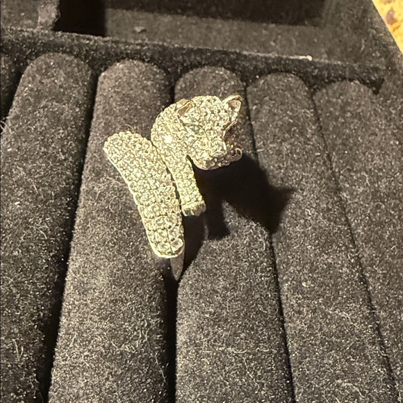 Dazzling Sterling Silver Panther CZ Ring